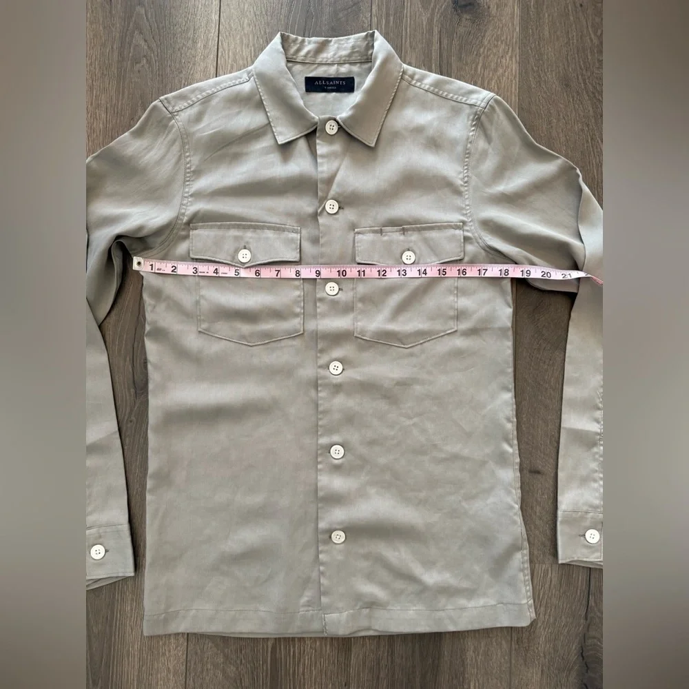 AllSaints Penang LS Shirt Button Down Ling Sleeve Size XS - Picture 6 of 9